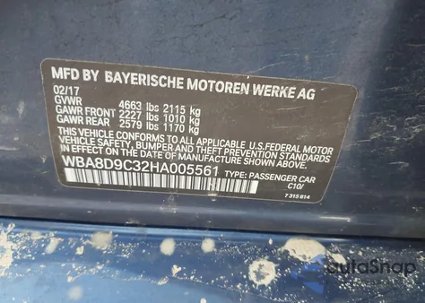 2017 BMW 330I xDrive z USA, uszkodzony, nr VIN WBA8D9C32HA005561